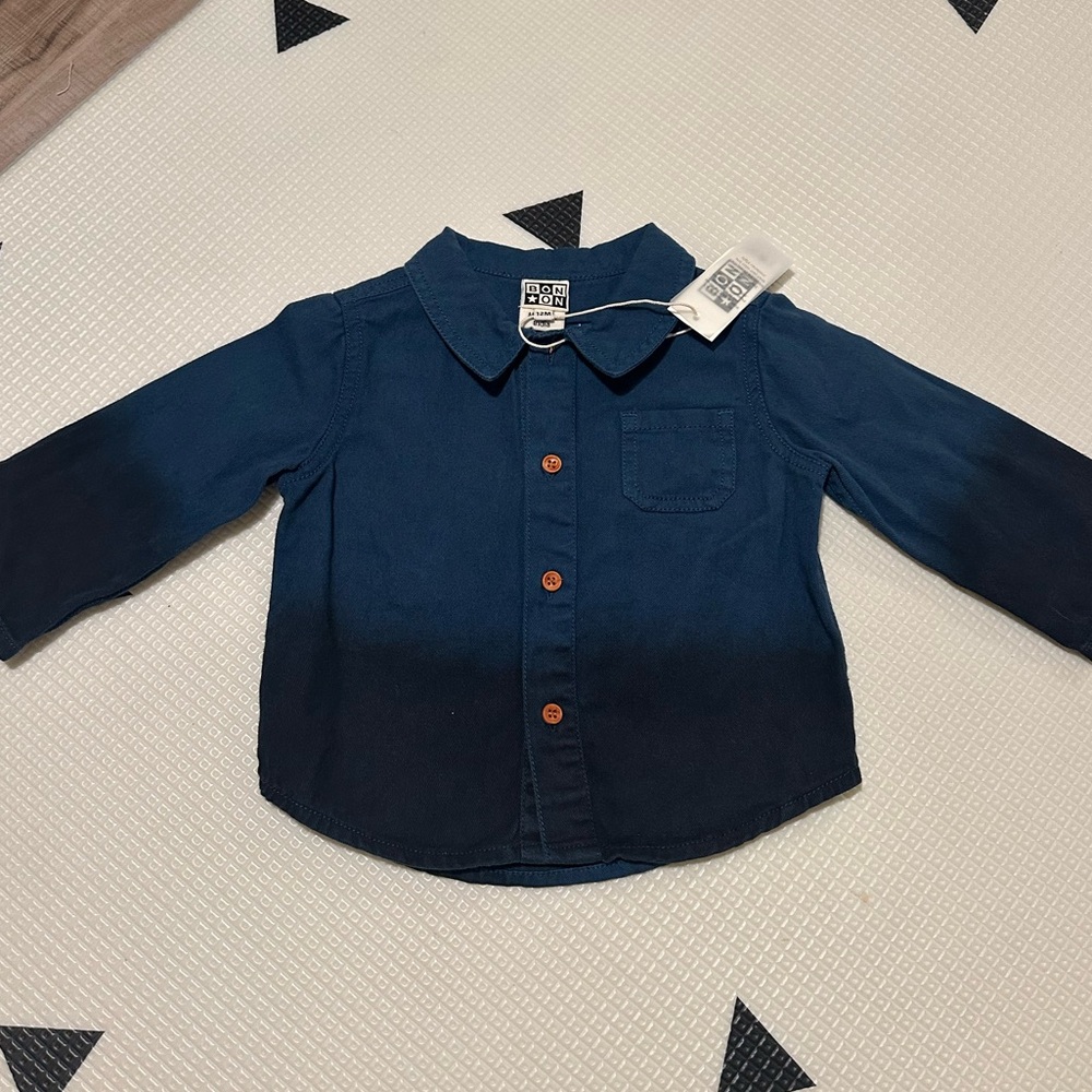 NWT Bonton Paname Tie-Dye Shirt | Blue 12 months